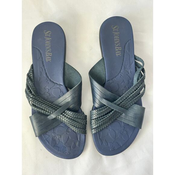 St. John's Bay Dark Blue Women's Sandals Size 7 - Picture 2 of 3